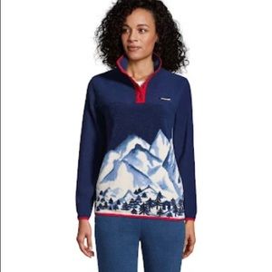 Lands End Navy Mountain Scenic Fleece